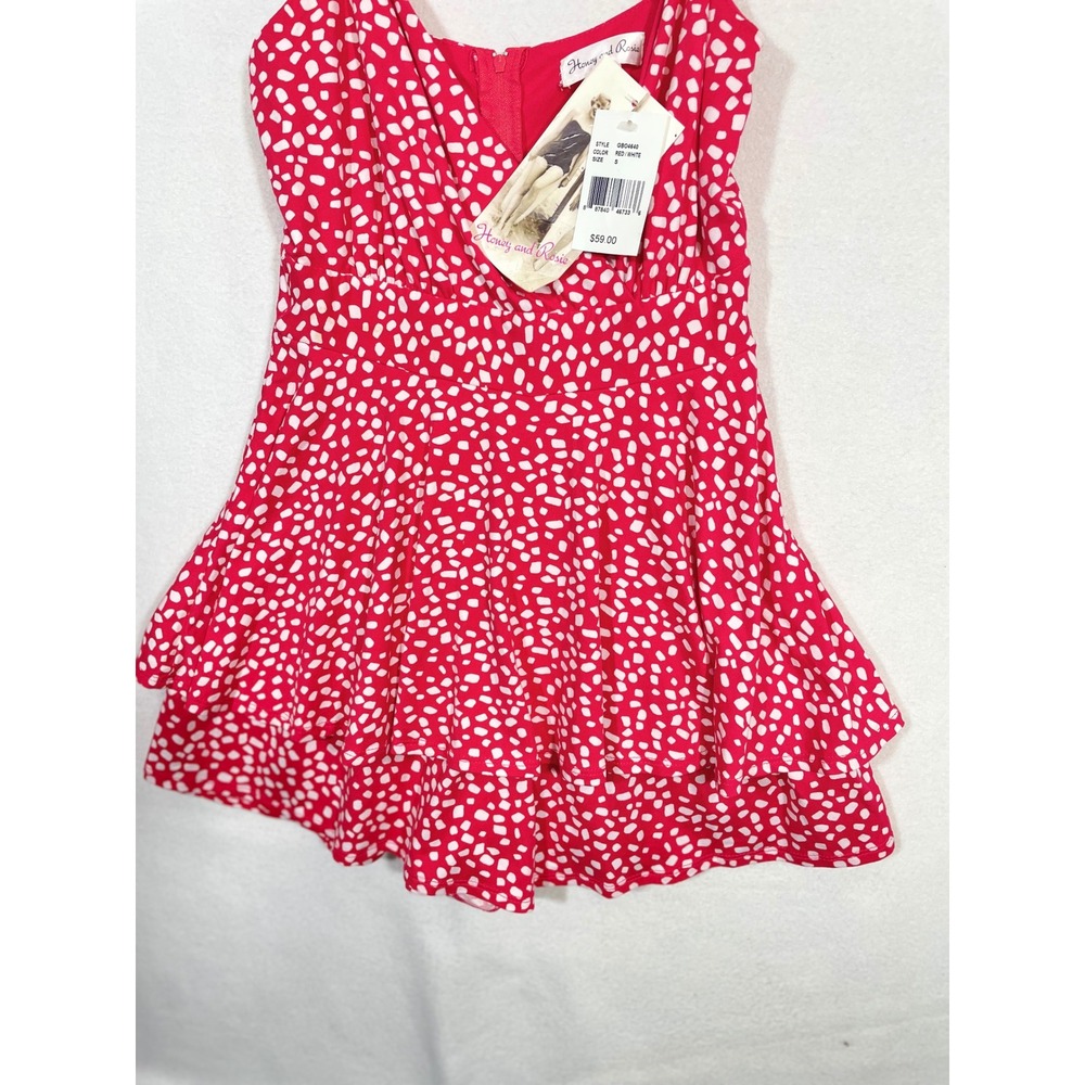 Honey‎ and Rosie Swim Halter Dress Women Small Red White New Tiered Polka Dot - Picture 6 of 7